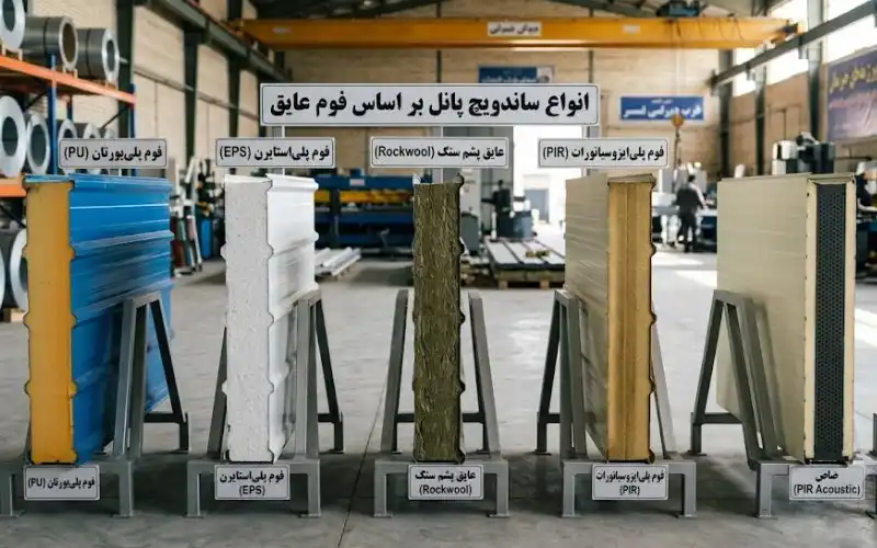 انواع ساندویچ پانل ها بر اساس فوم عایق