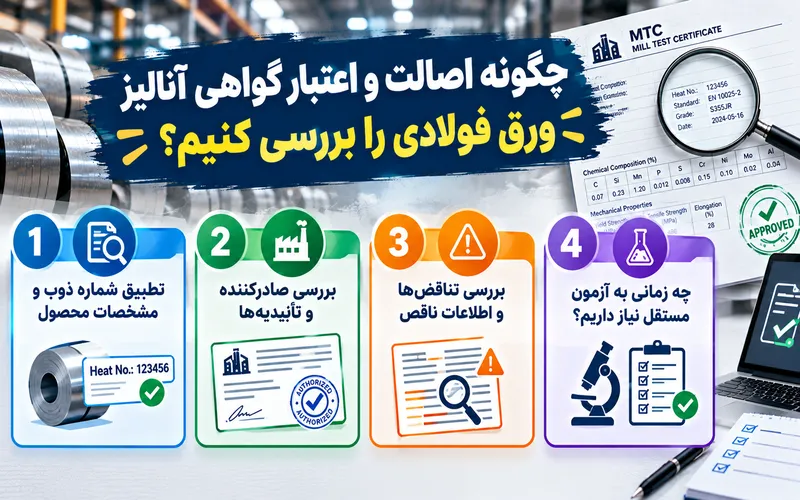 اعتبار گواهی آنالیز ورق